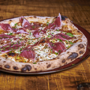 Order Fig Prosciutto Pizza food online from Rotiss-A-Q store, Mount Kisco on bringmethat.com