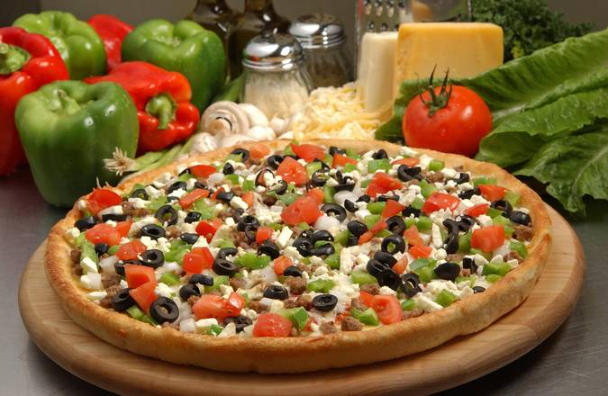 Order Greek Pizza food online from Sarpino's Pizzeria Gurnee store, Third Lake on bringmethat.com