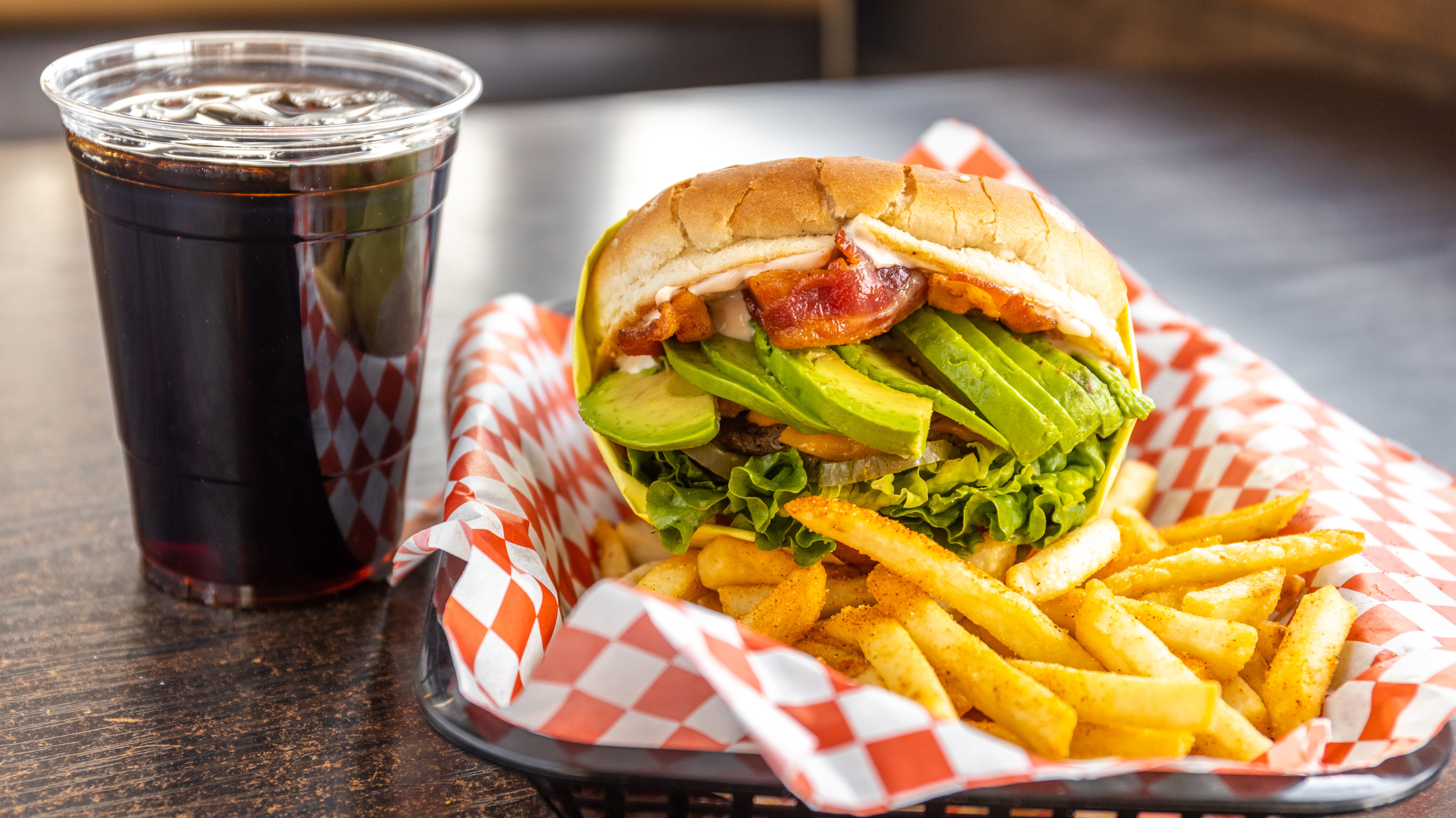 Order Double Avocado Bacon Cheeseburger Combo food online from Manuel Burger store, Los Angeles on bringmethat.com