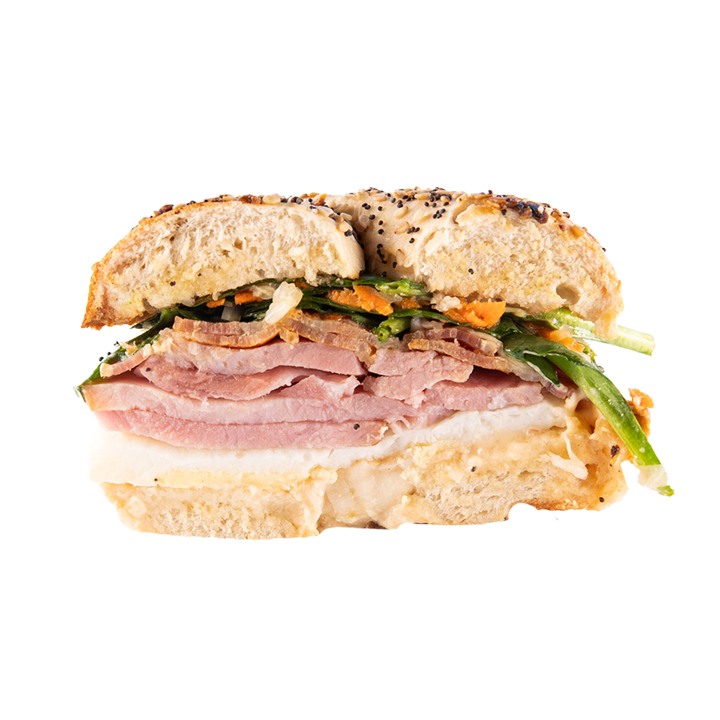 Order S7 Bacon, Ham, Egg & Greens food online from Town Center Cold Pressed store, Virginia Beach on bringmethat.com