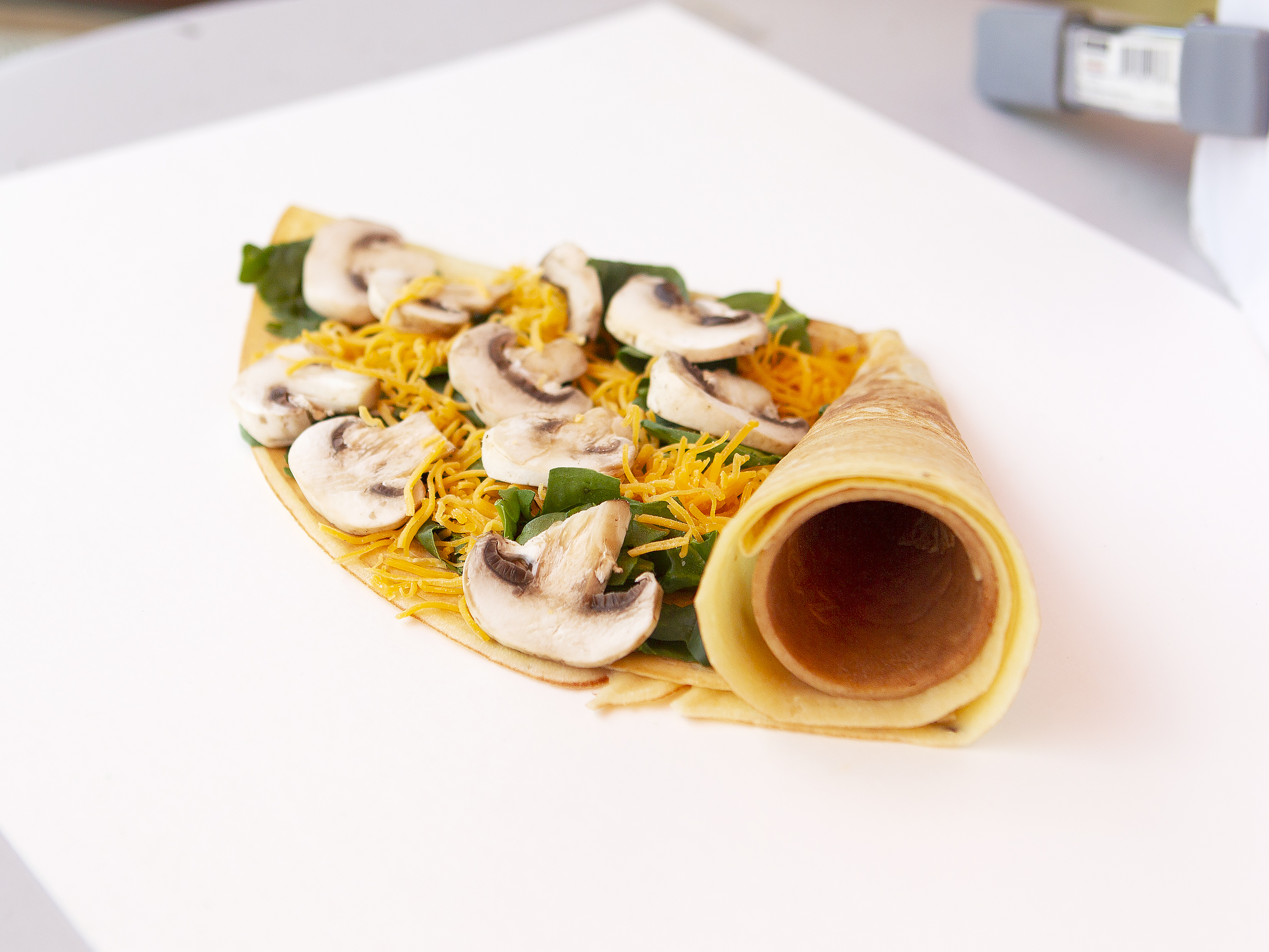 Order 1. Spinach, Mushroom and Cheese Crepe food online from Genki Crepes & Mini-Mart store, San Francisco on bringmethat.com