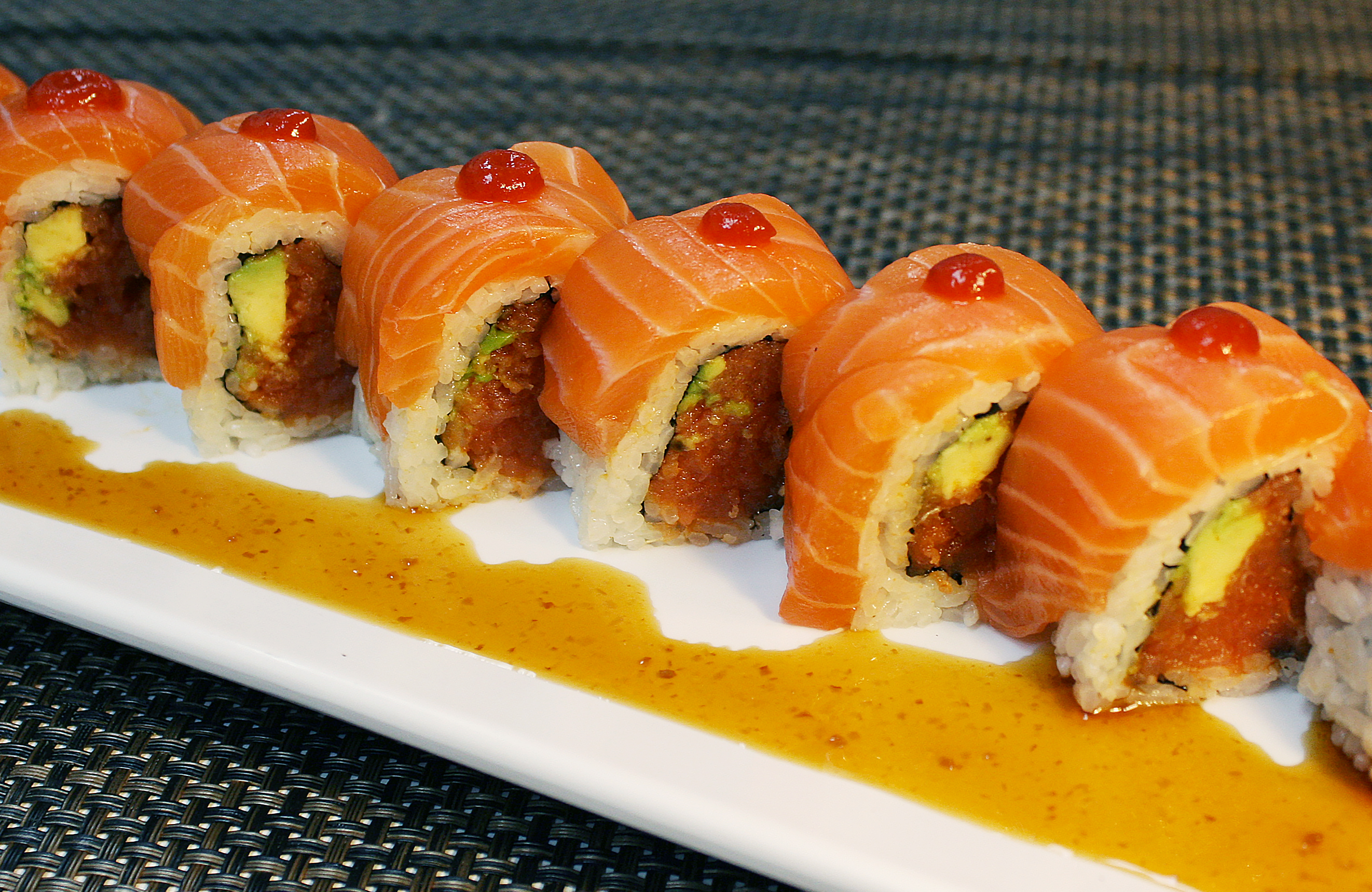Order Orange Country Roll food online from Oki Doki Roll & Sushi store, Brea on bringmethat.com