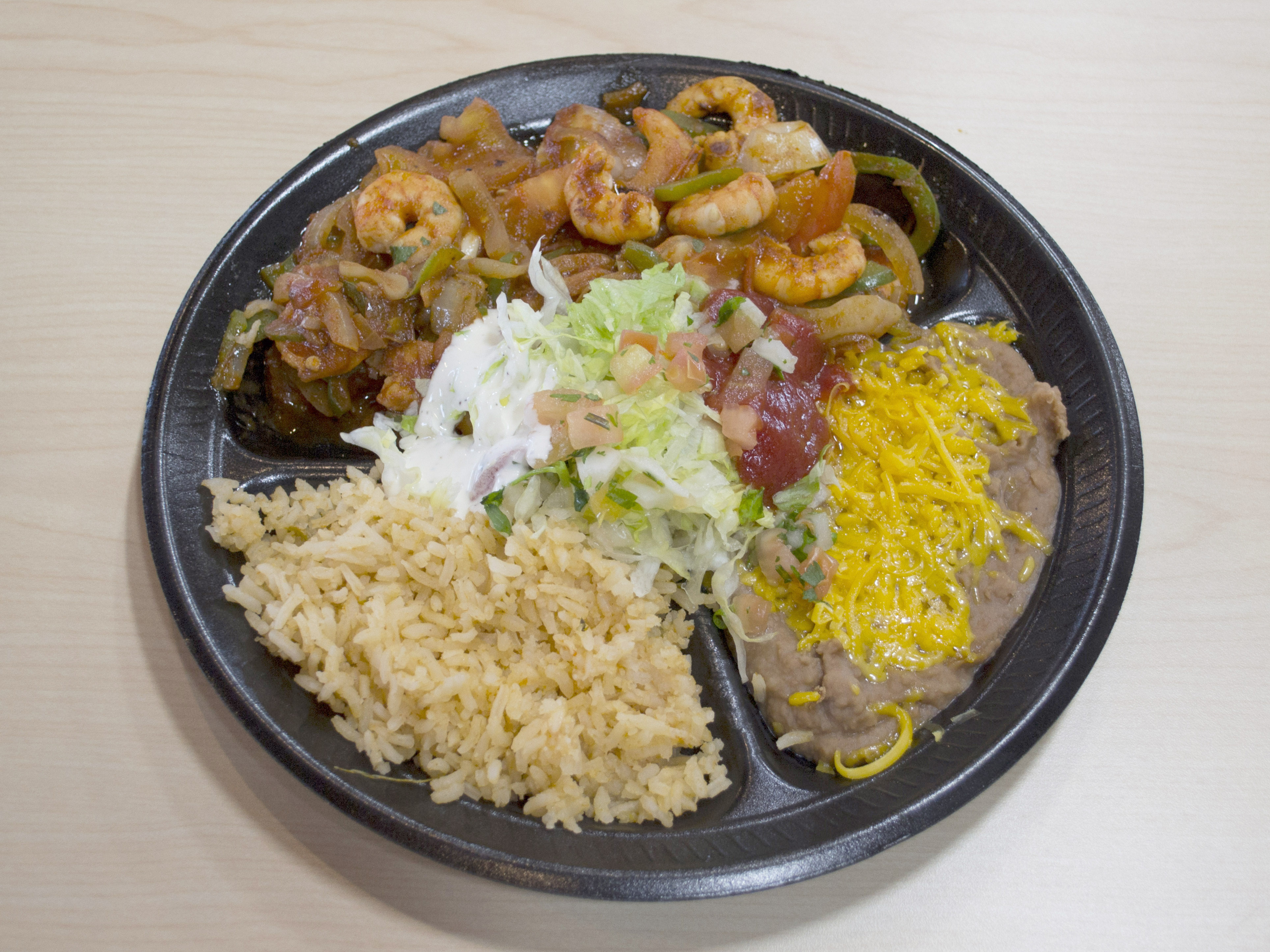 Order 22. Shrimp Fajita Combo Plate food online from Castanedas Mexican Food store, Chula Vista on bringmethat.com