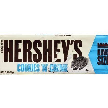 Order Hershey's Cookies 'n' Creme King Size Bar (2.6 oz) food online from Goodees Cravings store, Marietta on bringmethat.com