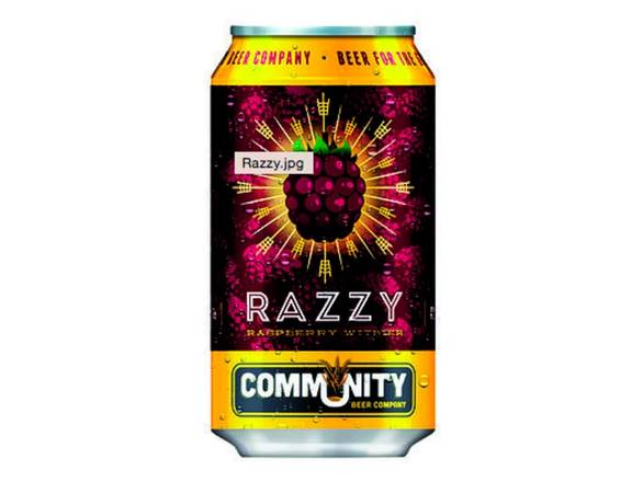 Order Community Brewing Company Razzy Raspberry Witbier - 6x 12oz Cans food online from Goody Goody Liquor Parent store, Dallas on bringmethat.com