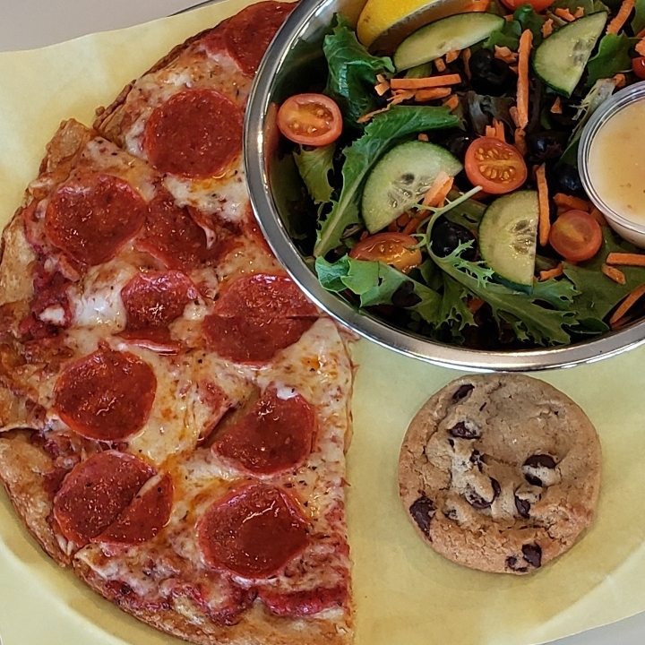 Order pepperoni pizza + salad combo food online from Make Pizza+Salad store, San Diego on bringmethat.com