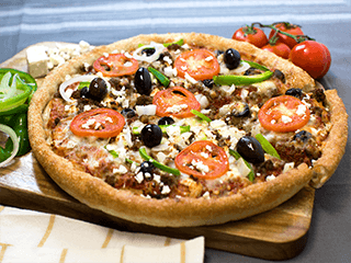 Order Greek Pizza - Personal 8'' food online from Sarpino's Pizzeria  store, Northbrook on bringmethat.com