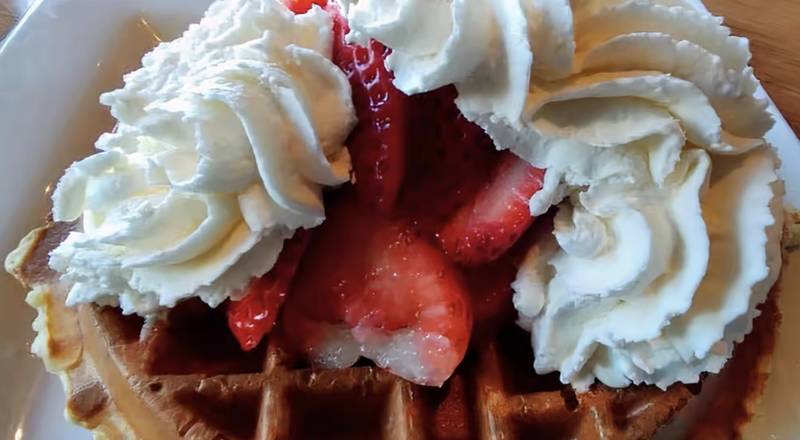 Order Strawberry Waffle food online from Stacks store, Burlingame on bringmethat.com