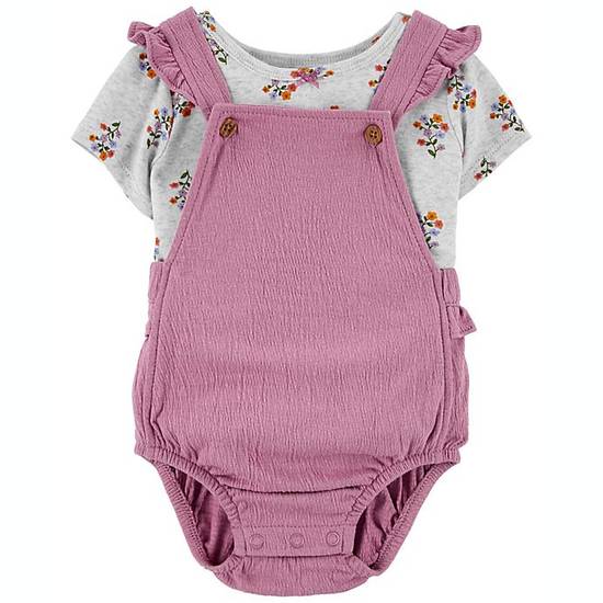 Order carter's® Newborn 2-Piece Floral T-Shirt and Shortall Set in Purple food online from Bed Bath & Beyond store, Lancaster on bringmethat.com