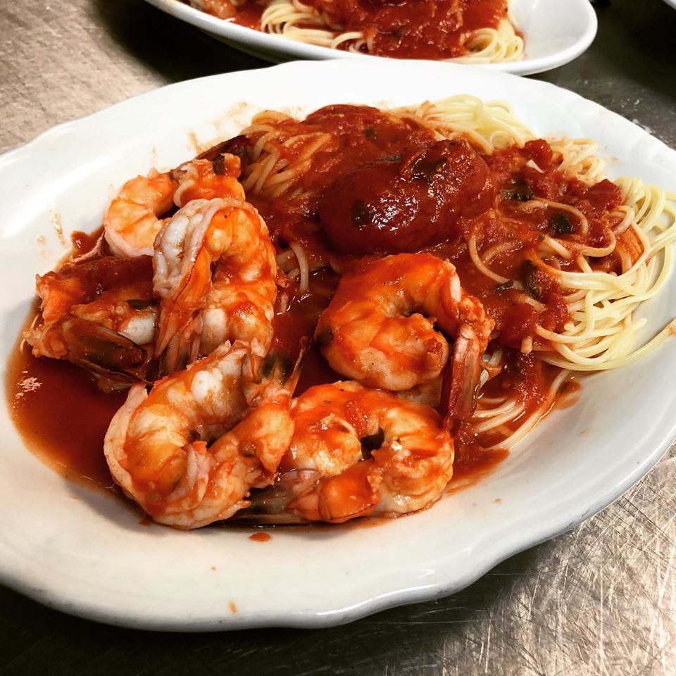 Order Shrimp Marinara with Linguini food online from Pines of Rome store, Bethesda on bringmethat.com
