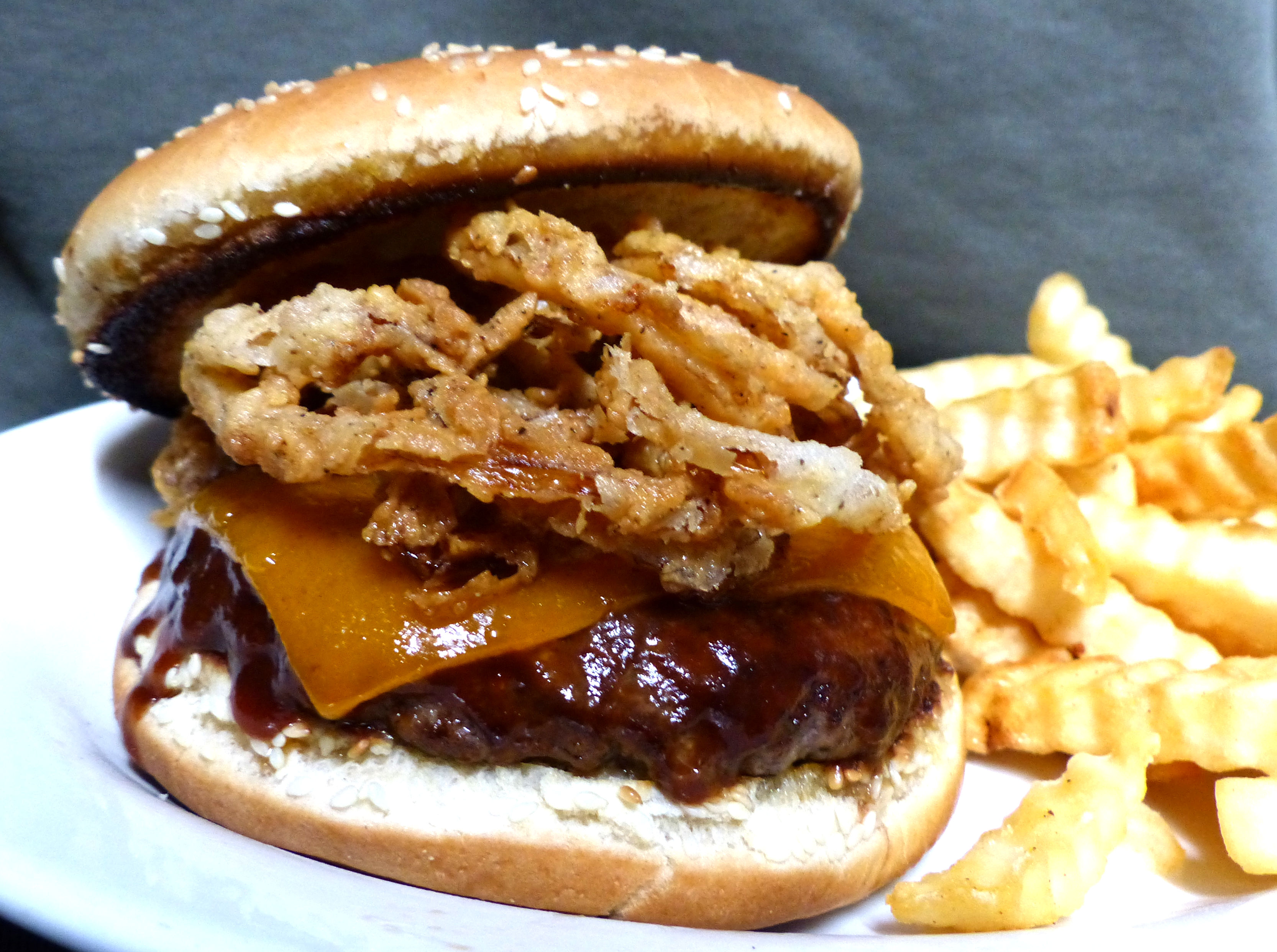 Order BBQ Cheddar Burger food online from Bullfeathers store, Knoxville on bringmethat.com