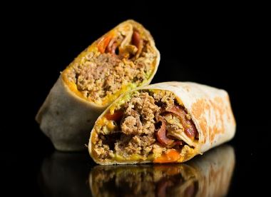 Order The Porky Breakfast Burrito food online from Bacon Bacon store, San Francisco on bringmethat.com