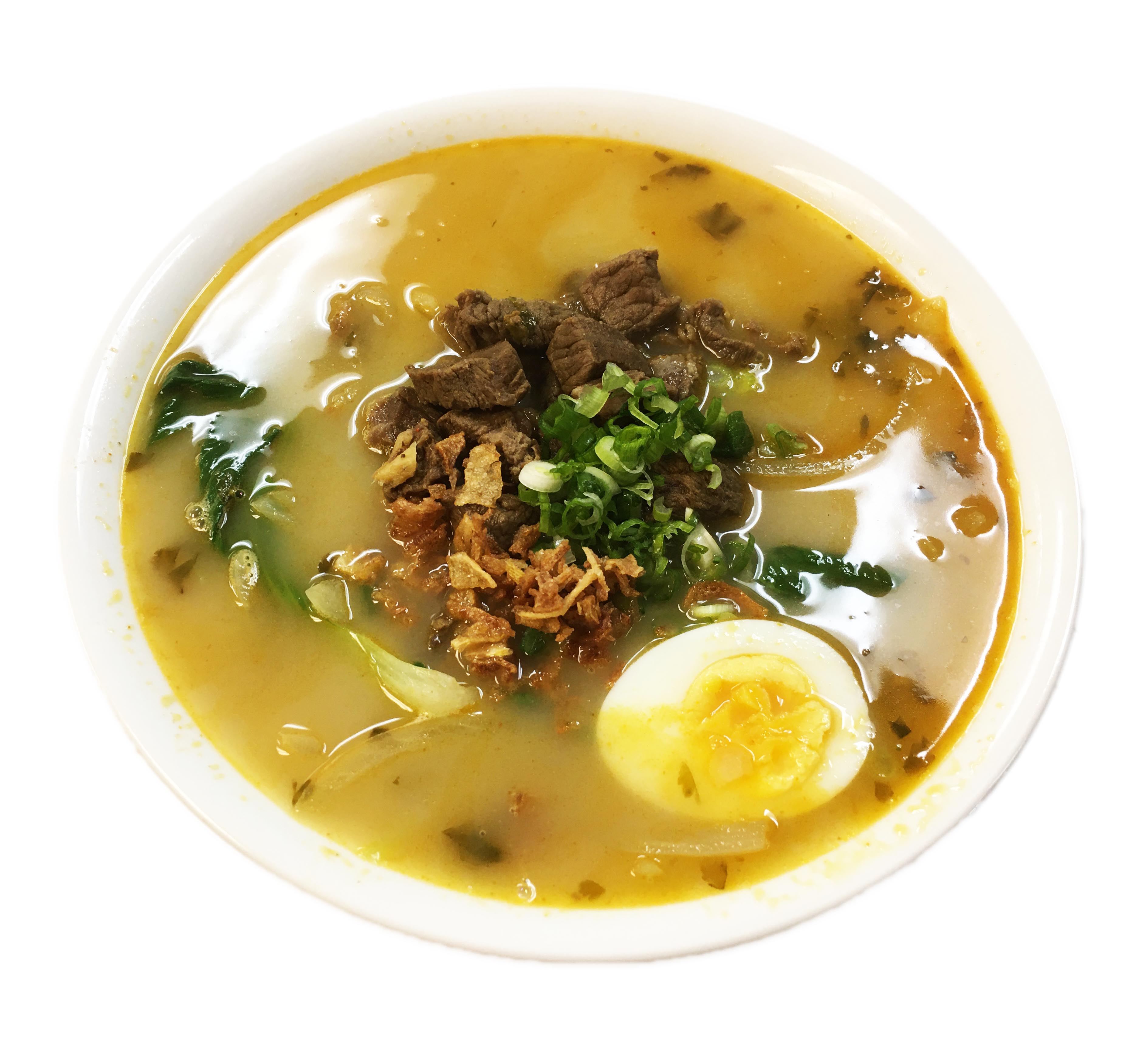 Order Beef Bone Broth and Curry Noodle Soup (spicy) food online from Black Sesame store, Irving on bringmethat.com
