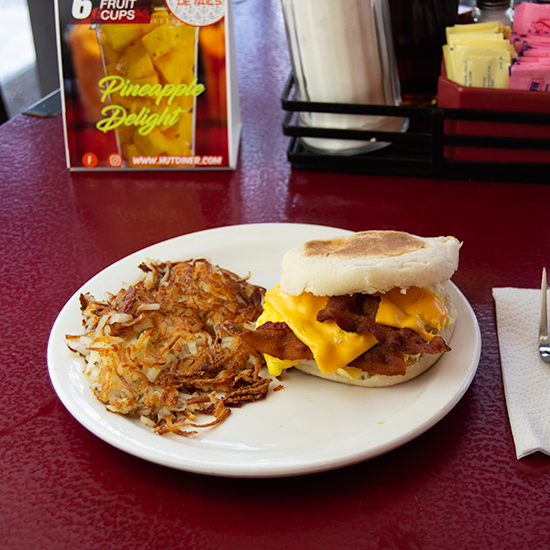 Order English Muffin food online from The Hut Diner store, San Antonio on bringmethat.com