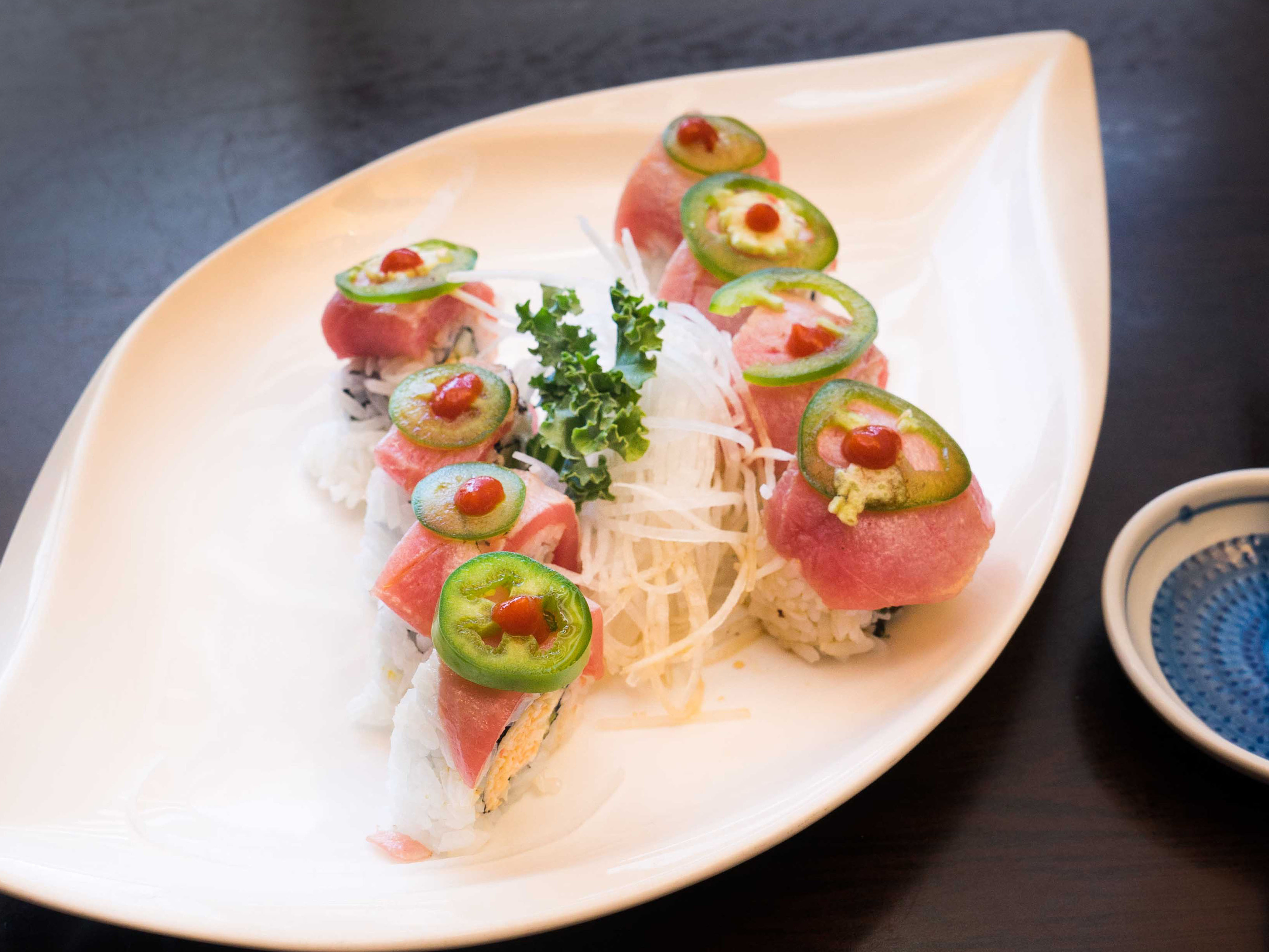 Order Tuna Jalapeno Special Roll food online from Sushi Nori store, Escondido on bringmethat.com