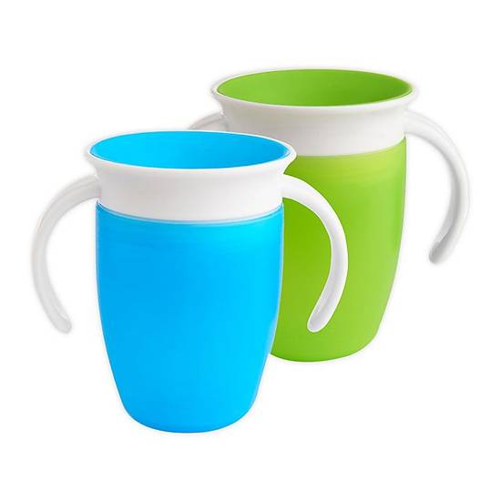 Order Munchkin® Miracle® 2-Pack 7 oz. 360º Trainer Cups in Green/Blue food online from Bed Bath & Beyond store, Lancaster on bringmethat.com
