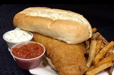 Order Giant Fish Sandwich food online from Celebrations Bar, Banquet, And Grill store, Imperial on bringmethat.com