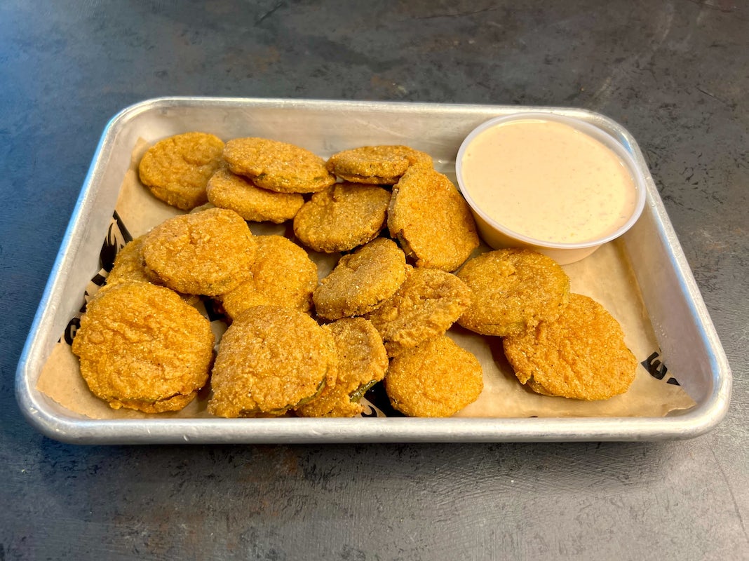 Order NEW! Fried Pickle Chips food online from East Coast Wings + Grill store, High Point on bringmethat.com