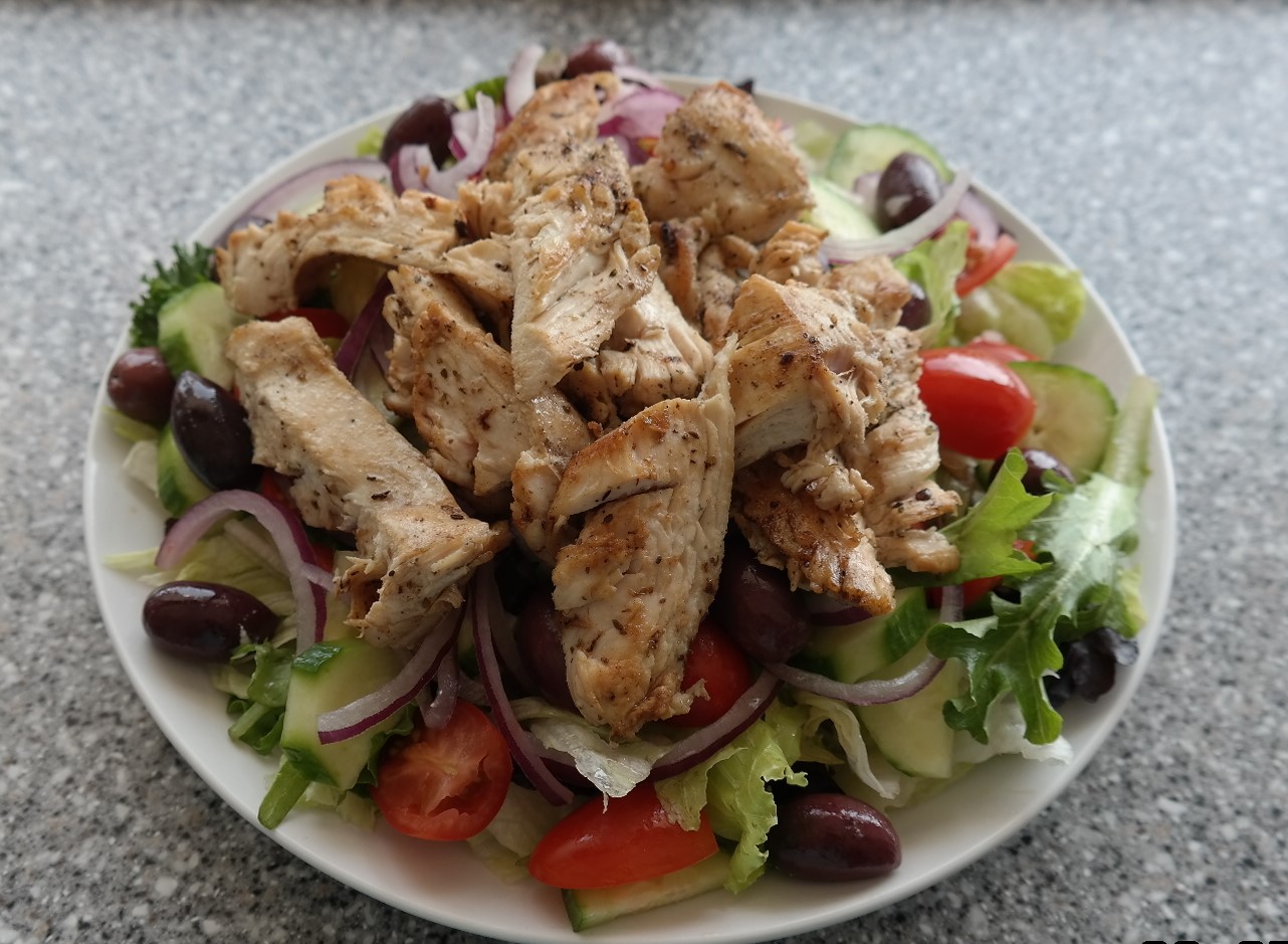 Order Greek  Salad With Grilled Chicken food online from Gyro Eats store, Chicago on bringmethat.com