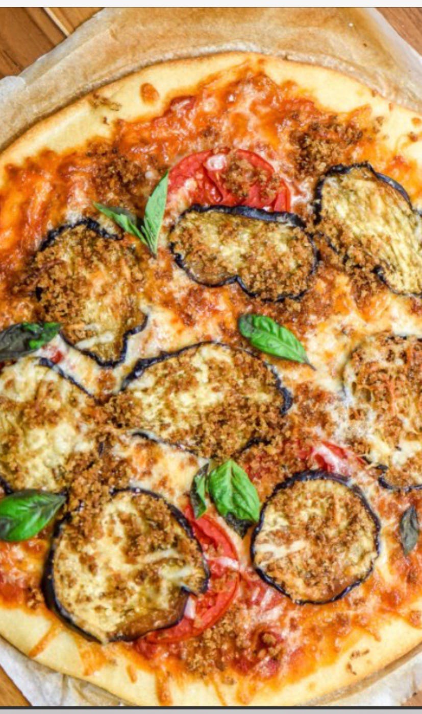 Order Eggplant Parm with Ricotta Pizza - Small food online from Il Forno store, Branchburg on bringmethat.com