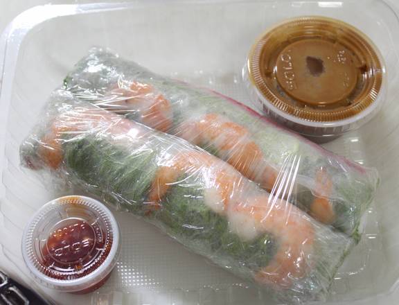Order Fresh Spring Rolls with Shrimp Sliced Pork, Salad, and Rice Vermicelli (2 Rolls) (Goi Guon) food online from Saigon Bistro store, Concord on bringmethat.com