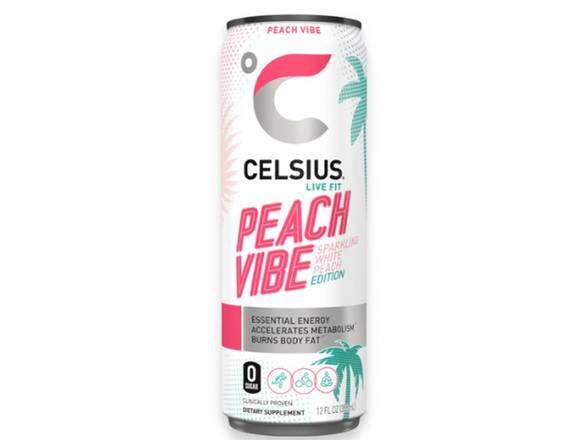 Order Celsius - Peach Vibe food online from Everbowl store, San Diego on bringmethat.com