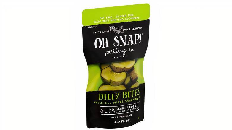 Order Oh Snap! Pickling Co. Dilly Bites Fresh Dill Pickle Snacking Cuts, 3.25 oz food online from Mac On 4th store, Alton on bringmethat.com