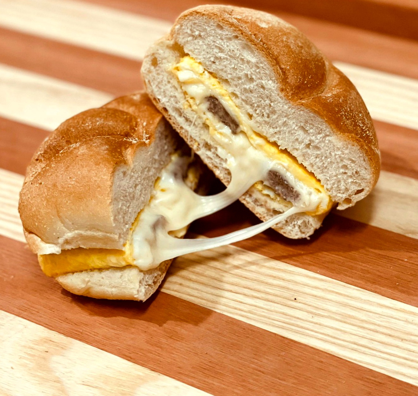 Order 10. Sausage Sandwich with 2 Eggs and Cheese food online from Healthy Picks store, Philadelphia on bringmethat.com