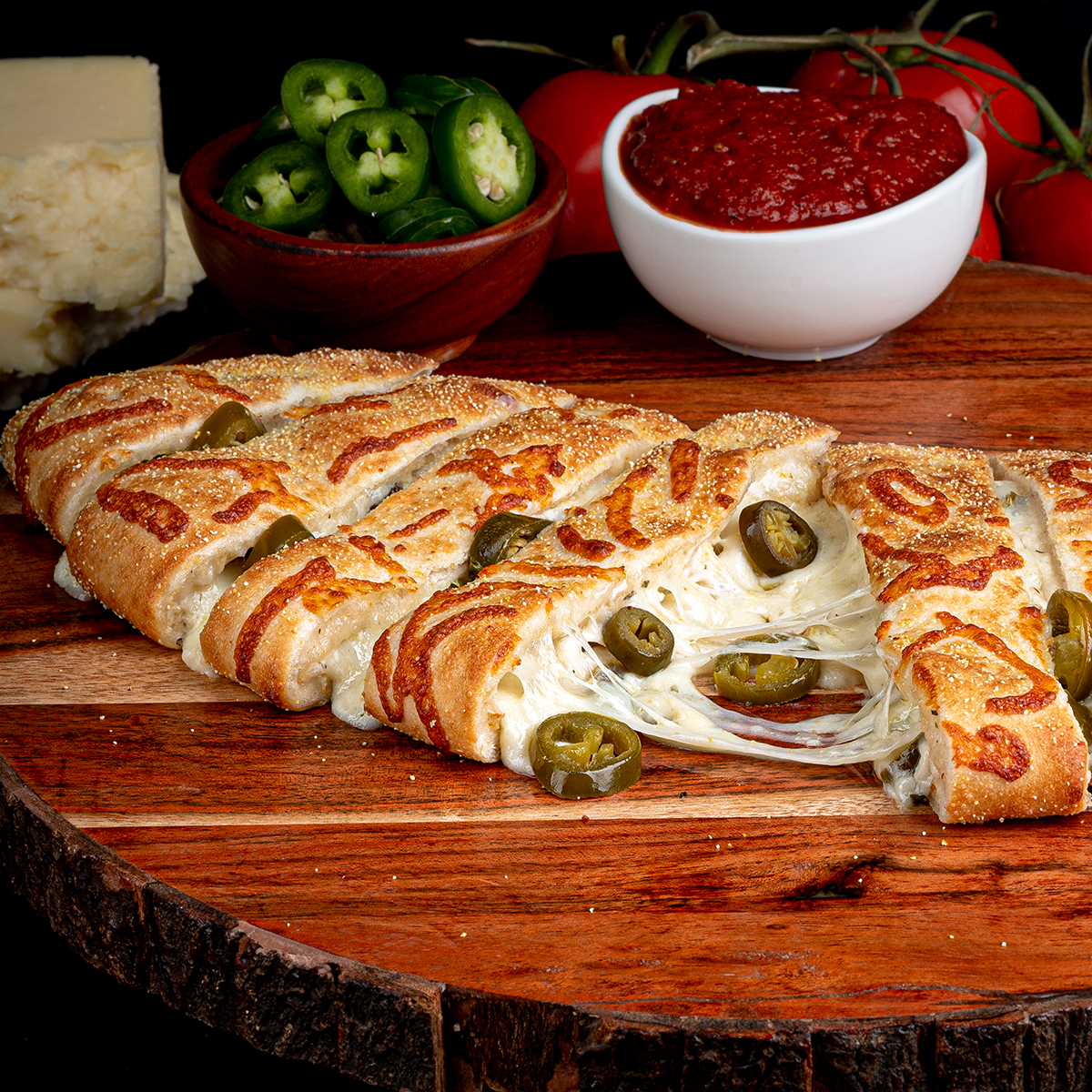 Order Jalapeno Stuffed Cheesy Bread food online from Calzone store, Folsom on bringmethat.com