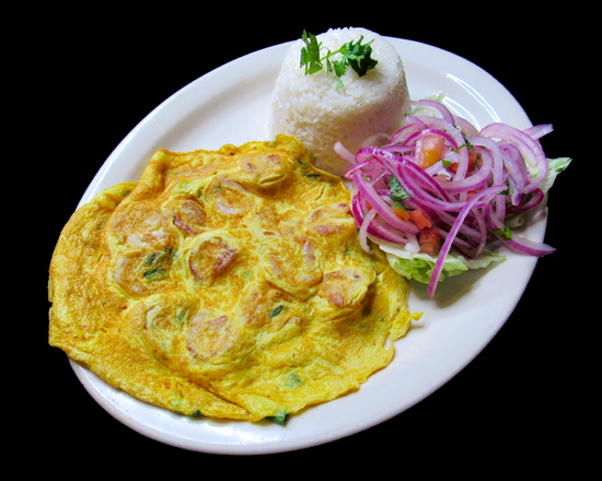 Order 47A. Tortilla de Camarones food online from El Pollo Inka store, Gardena on bringmethat.com