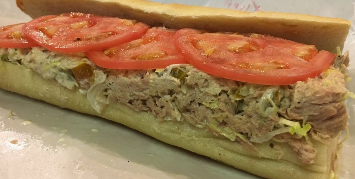 Order 18. Homemade Solid White Tuna Salad & Cheese Sub food online from Sub-Ology store, Cranford on bringmethat.com