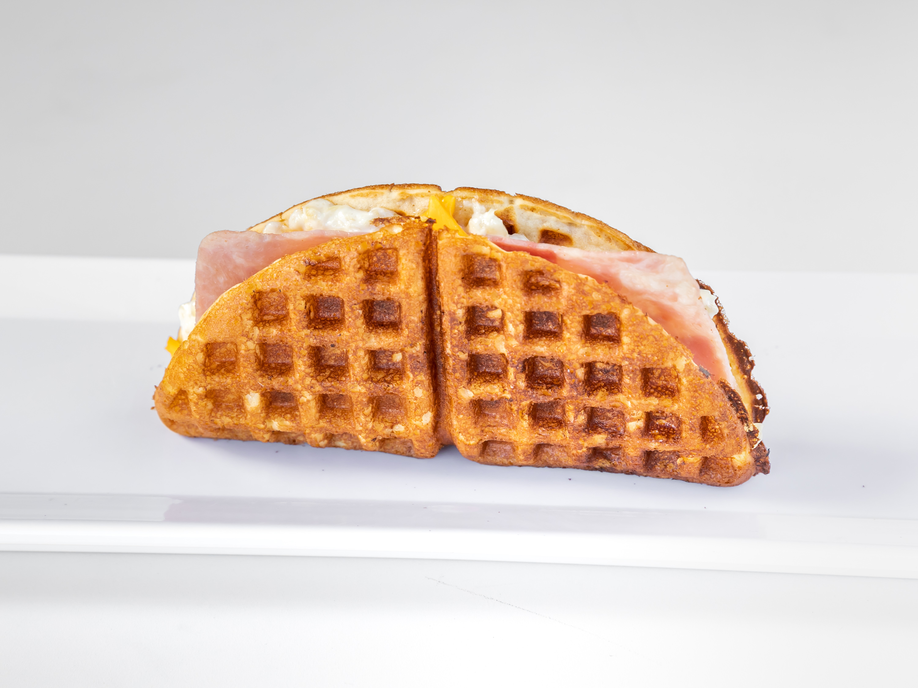 Order Hawaiian Ham and Cheese Waffle Sandwich food online from Famous Waffle Sandwich store, San Diego on bringmethat.com