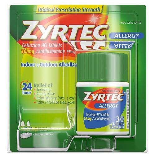 Order Zyrtec 24 Hour Allergy Relief Tablets - 30.0 ea food online from Walgreens store, Marietta on bringmethat.com