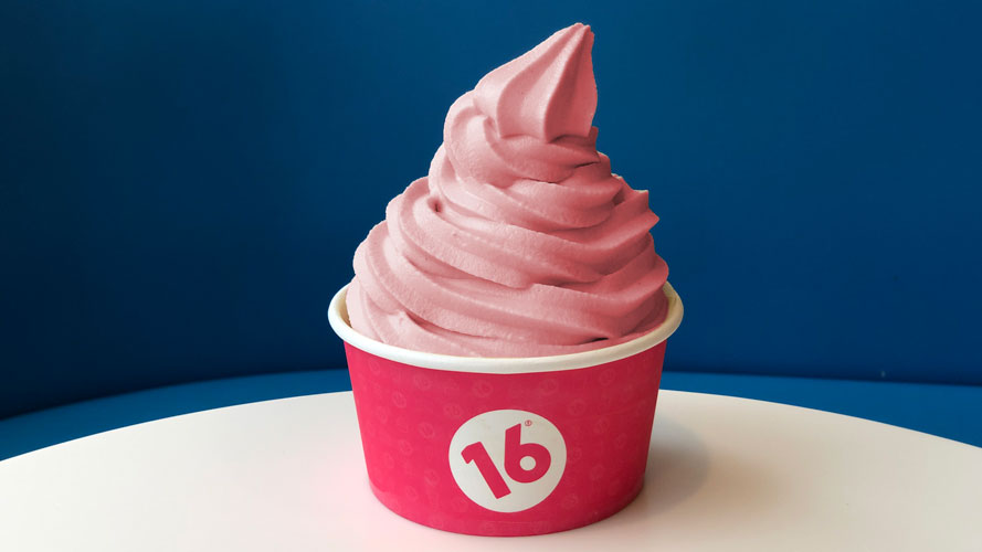 Order NSA Strawberry Banana Frozen Yogurt food online from 16 Handles store, Stamford on bringmethat.com