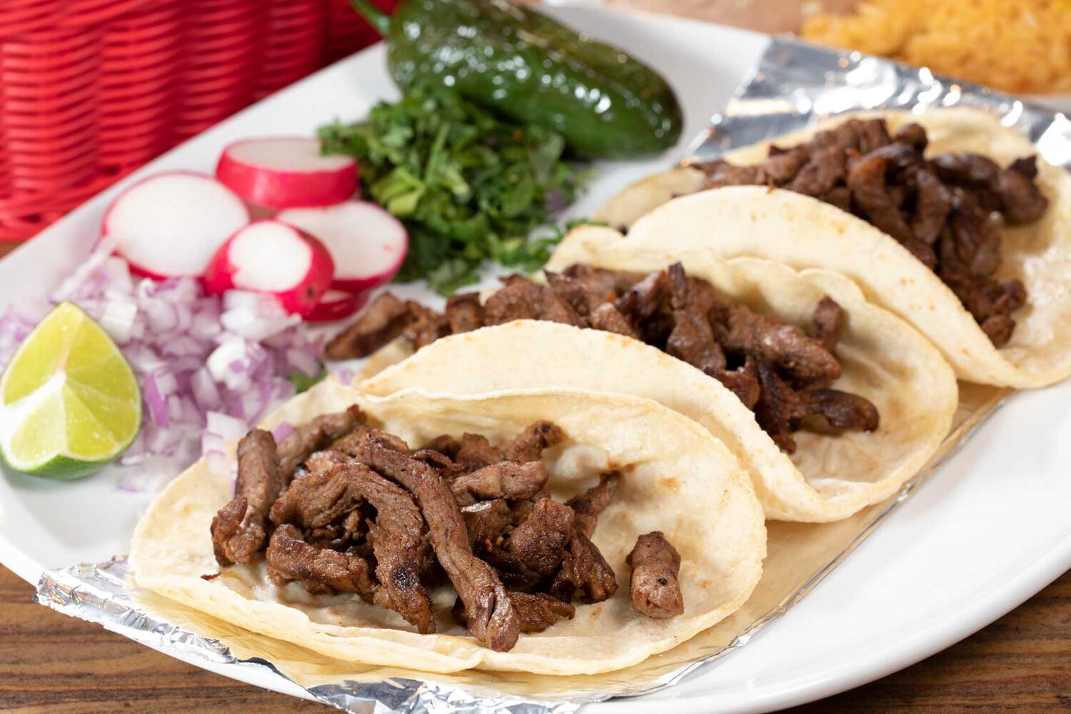 Order Carne Asada Taco  food online from San Felipe Mexican Restaurant store, Leland on bringmethat.com