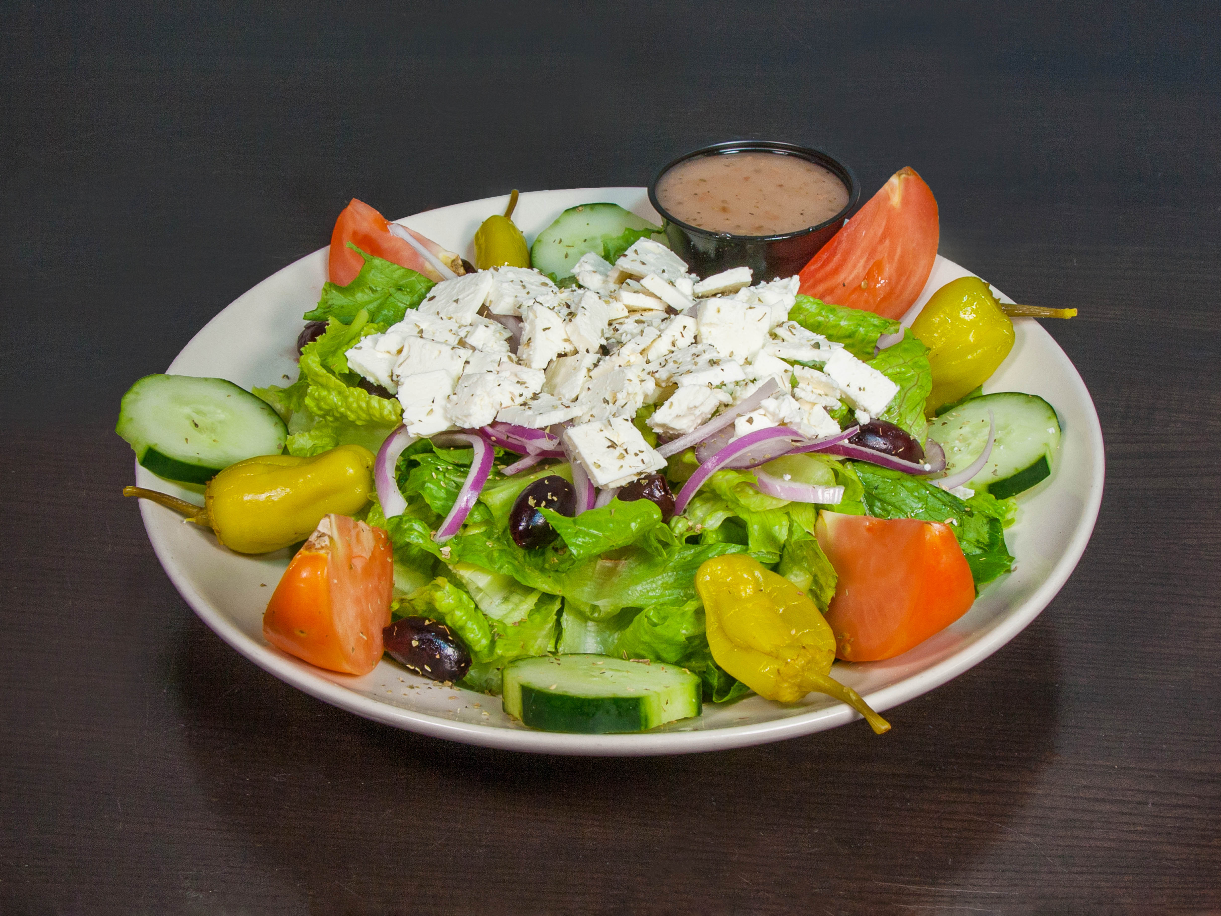 Order Greek Salad food online from Prime Time Restaurant & Bar store, Hickory Hills on bringmethat.com