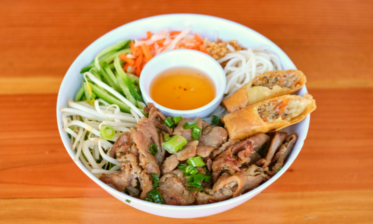 Order Bun Thit Cha Gio/Pork & Eggrolls food online from Nong La Cafe store, Los Angeles on bringmethat.com