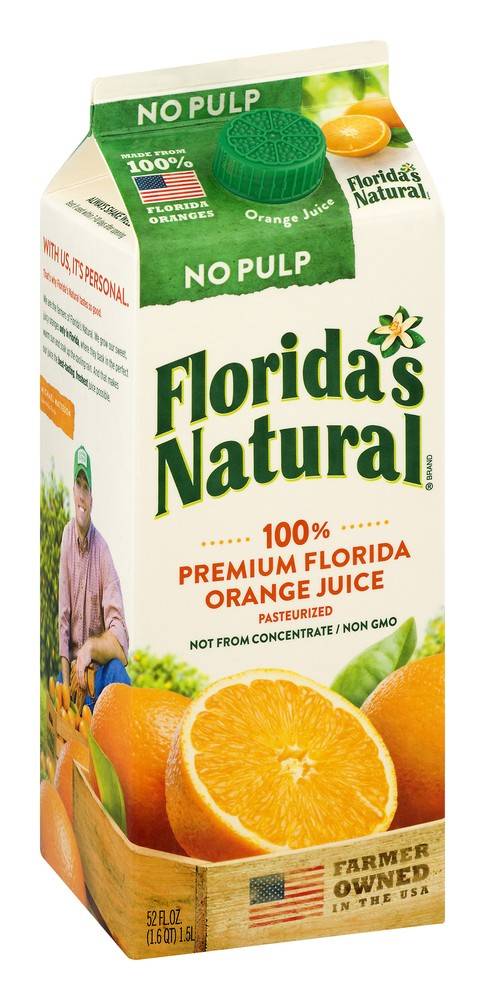 Order Florida's Natural · No Pulp Premium Florida Orange Juice (52 fl oz) food online from Tom Thumb Express store, Grapevine on bringmethat.com