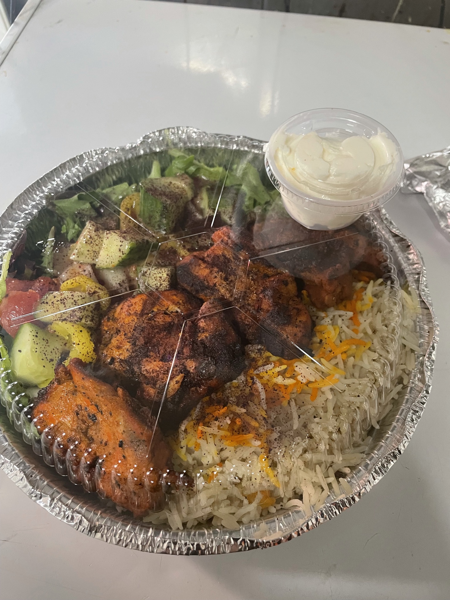 Order Chicken Kabob Platter food online from Kabob Time store, Columbus on bringmethat.com