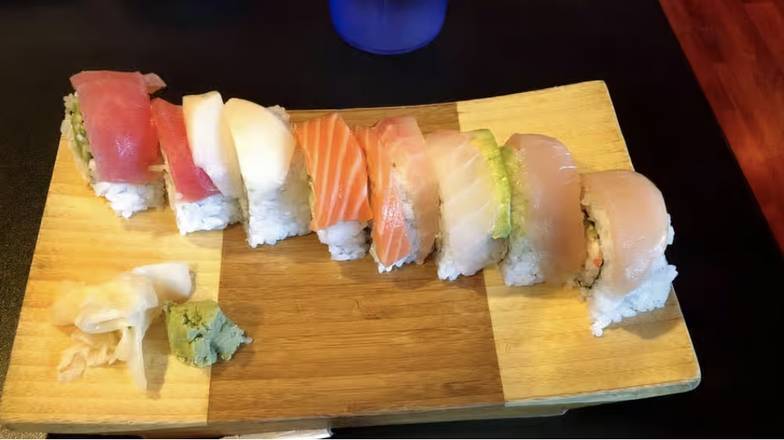 Order Rainbow Roll food online from Fat Fish Sushi store, Pleasanton on bringmethat.com