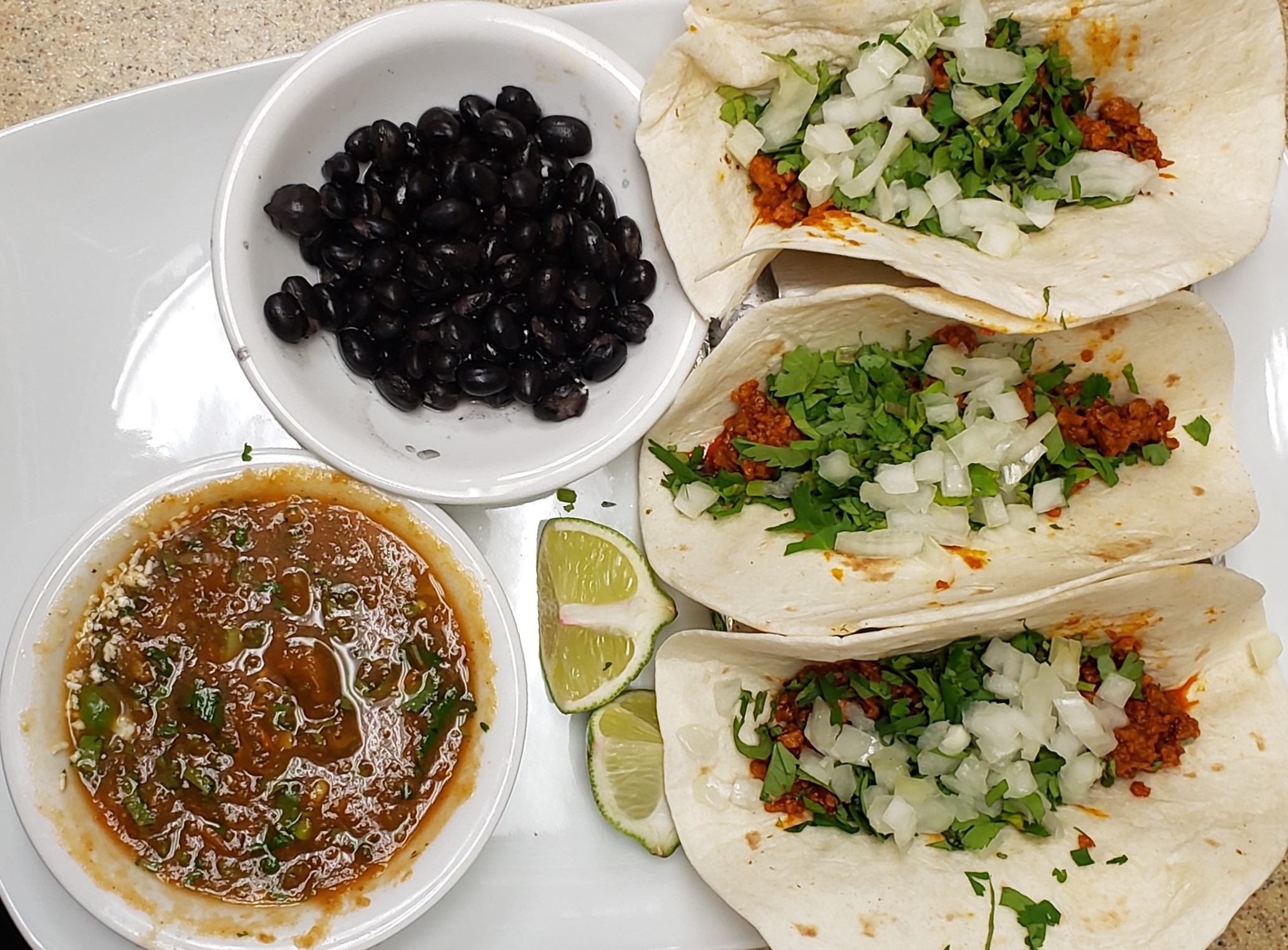 Order Tacos de Chorizo food online from Los Tres Amigos - W. Saginaw Hwy store, Lansing on bringmethat.com