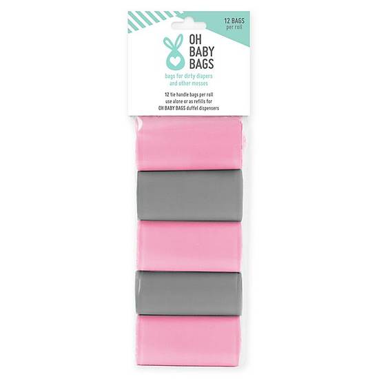 Order Oh Baby Bags 60-Count Diaper Sack Refills in Pink/Grey food online from Buybuy Baby store, Franklin on bringmethat.com