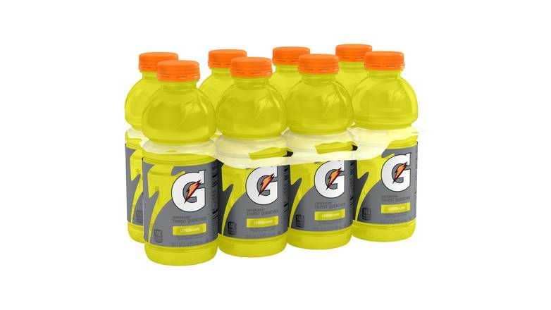 Order Gatorade Thirst Quencher Sports Drink, Lemon Lime - Pack of 8 20 oz food online from Valero Food Mart store, Murrayville on bringmethat.com