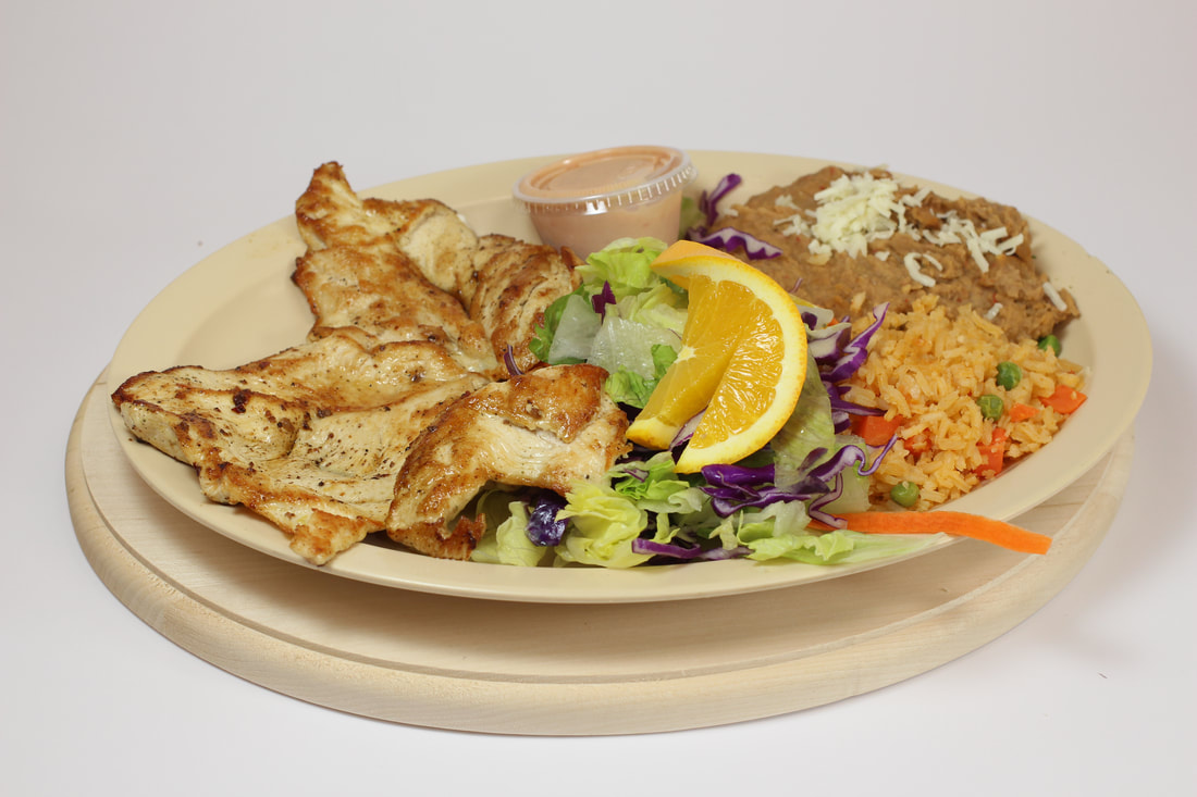 Order Chicken Breast Plate and FREE Medium Drink food online from Taqueria Los Altos store, Bell Gardens on bringmethat.com