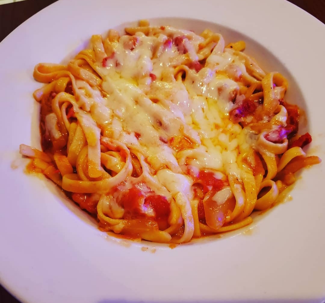 Order Fettuccine with Tomato Mozzarella food online from Pico Cafe store, Los Angeles on bringmethat.com