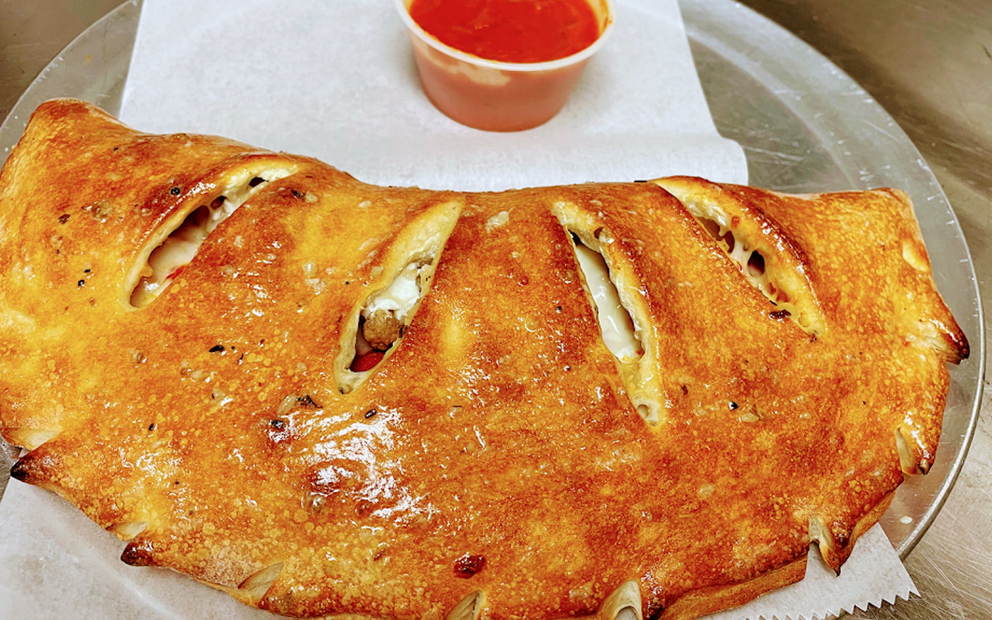 Order All Meat Calzone food online from Good Fellas Pizza store, Warrenton on bringmethat.com