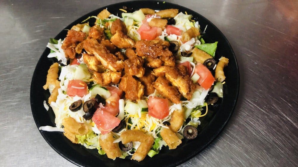 Order Buffalo Chicken Salad - Salad food online from Pizza Perfect On Main store, Hillsville on bringmethat.com