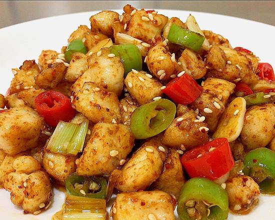 Order Cumin Chicken (孜然鸡） food online from Ding Kitchen store, Sunnyvale on bringmethat.com