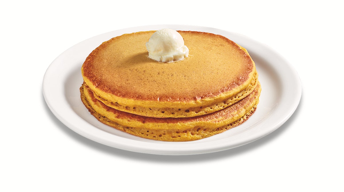 Order Stack of Pumpkin Pancakes food online from Dennys Restaurant store, Houston on bringmethat.com