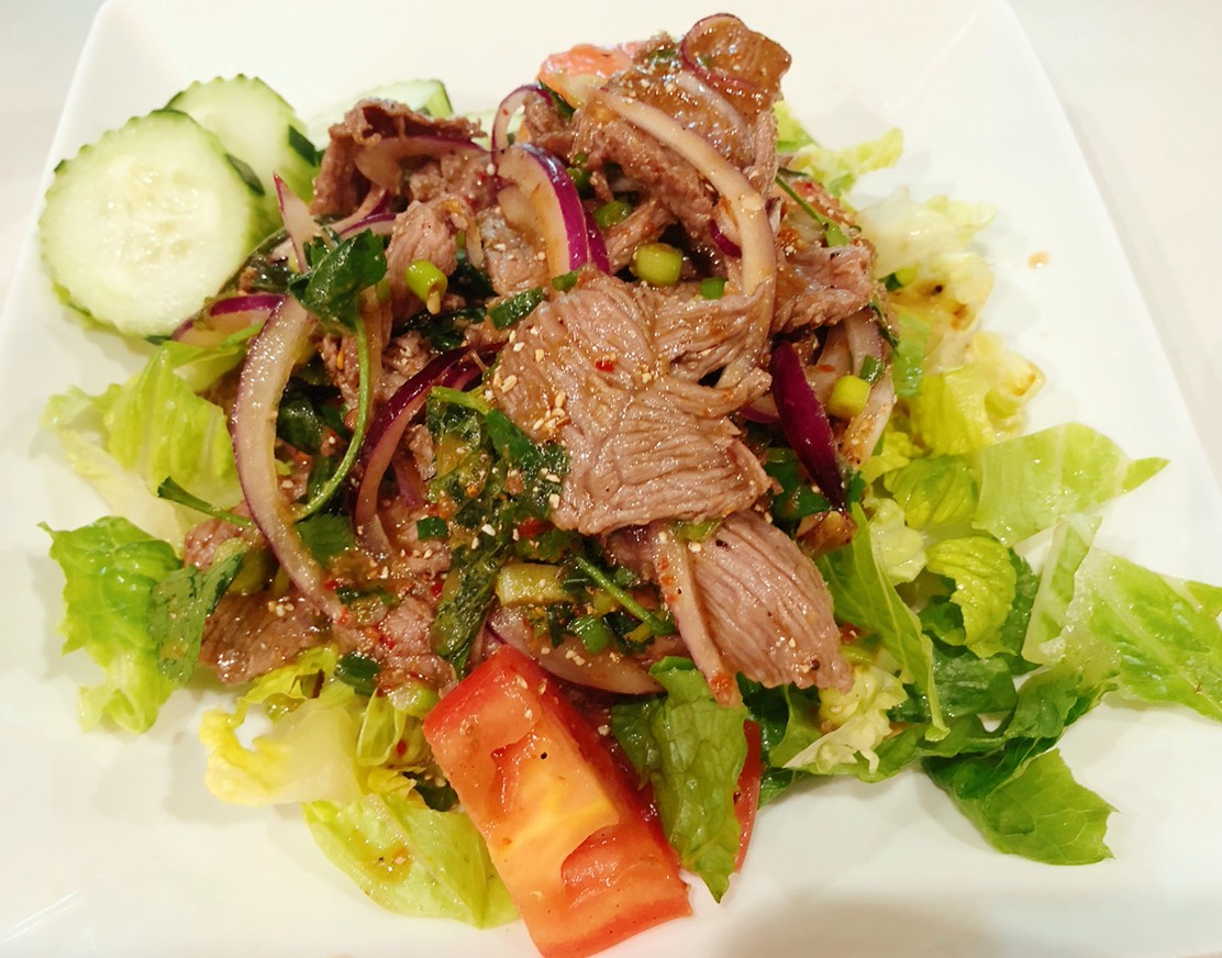 Order S5. Spicy Beef Salad food online from Luv n Eat Thai Cuisine store, Camarillo on bringmethat.com